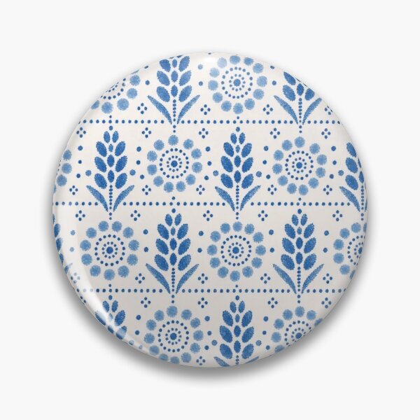 Item preview, Polish Pottery Wheat and Dots Seamless Pattern | Boleslawiec Blue and White Folk Ceramic designed and sold by StickyGuys.