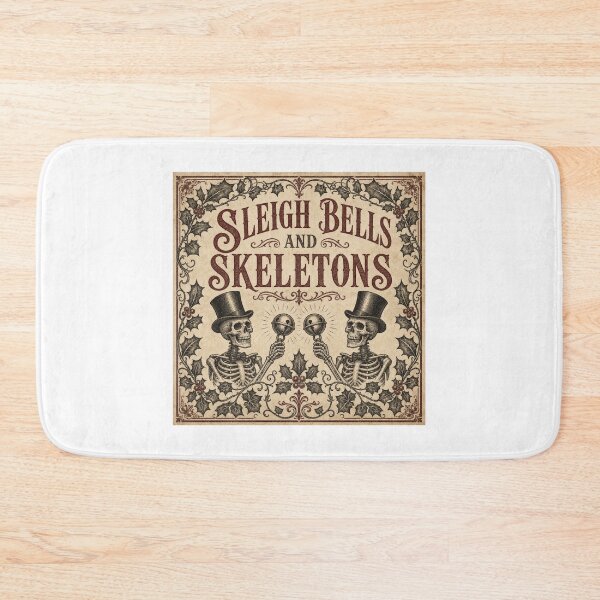 Item preview, Sleigh Bells and Skeletons Gothic Victorian Christmas Design designed and sold by BoosterShop.