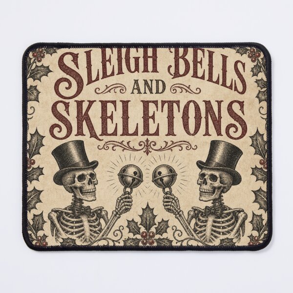Item preview, Sleigh Bells and Skeletons Gothic Victorian Christmas Design designed and sold by BoosterShop.