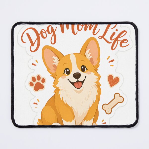 Item preview, Dog Mom Life — Corgi Calligraphy Sticker designed and sold by radou88.