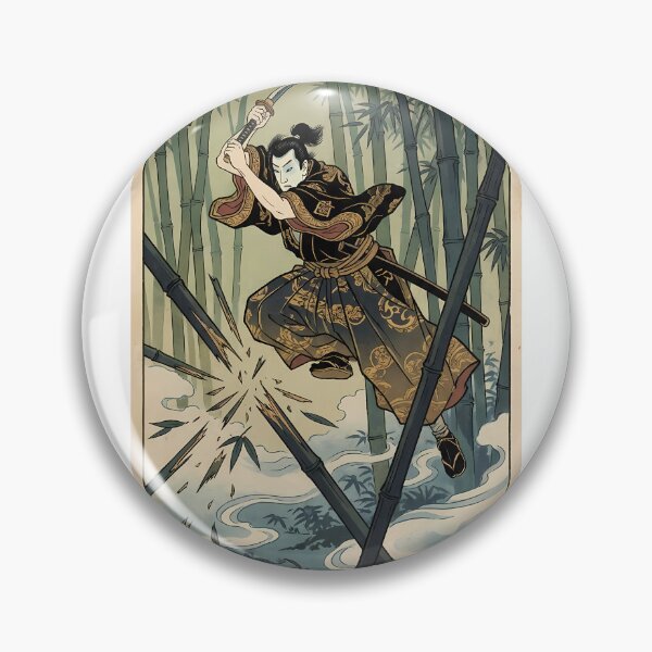 Item preview, Samurai Slicing Bamboo in Forest designed and sold by TokyoUkiyoHouse.
