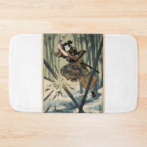 Item preview, Samurai Slicing Bamboo in Forest designed and sold by TokyoUkiyoHouse.