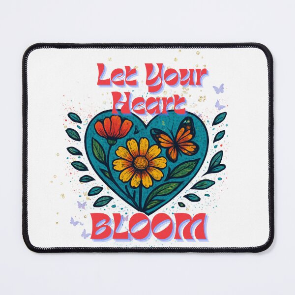 Item preview, “Let Your Heart Bloom” Retro 70s Groovy Floral Heart designed and sold by MKTreasures.