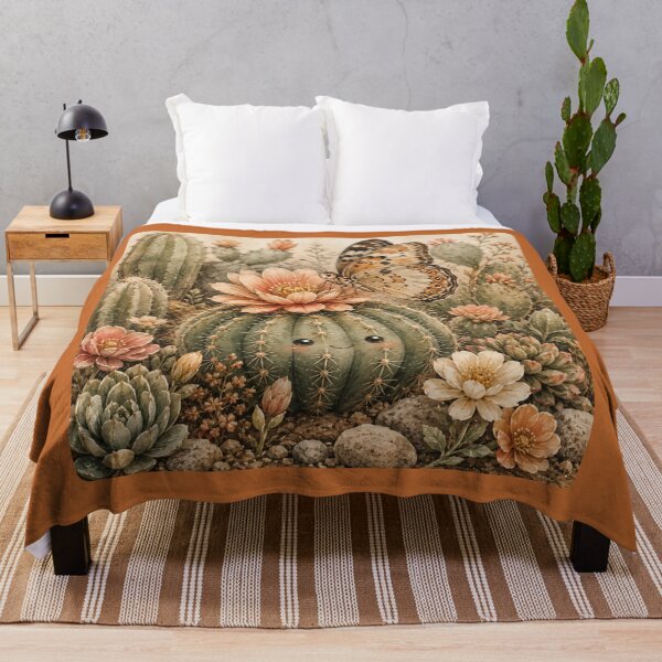Item preview, Kawaii Butterfly & Cactus Garden Illustration – Blooming Design Art designed and sold by MagicMakerPh.