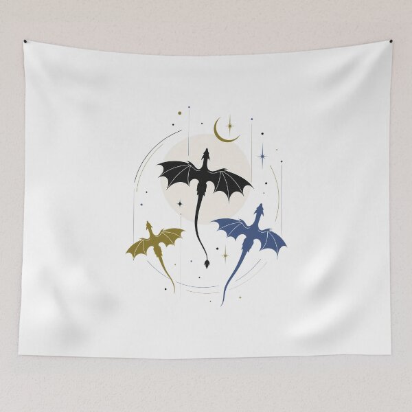 Item preview, Trio of Black, Gold and Navy Dragons - Fantasy Dragons designed and sold by Rising Drake.