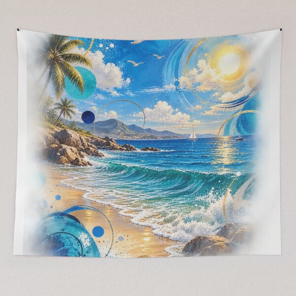 Item preview, Azure Summer Escape | Abstract Tropical Beach Art designed and sold by Zosera.