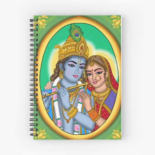 Item preview, Radha Krishna Artwork | Divine Hindu Couple Digital Painting & Spiritual Art designed and sold by Harshit_Digital_Arts.