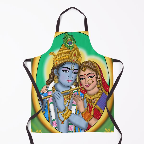 Item preview, Radha Krishna Artwork | Divine Hindu Couple Digital Painting & Spiritual Art designed and sold by Harshit_Digital_Arts.