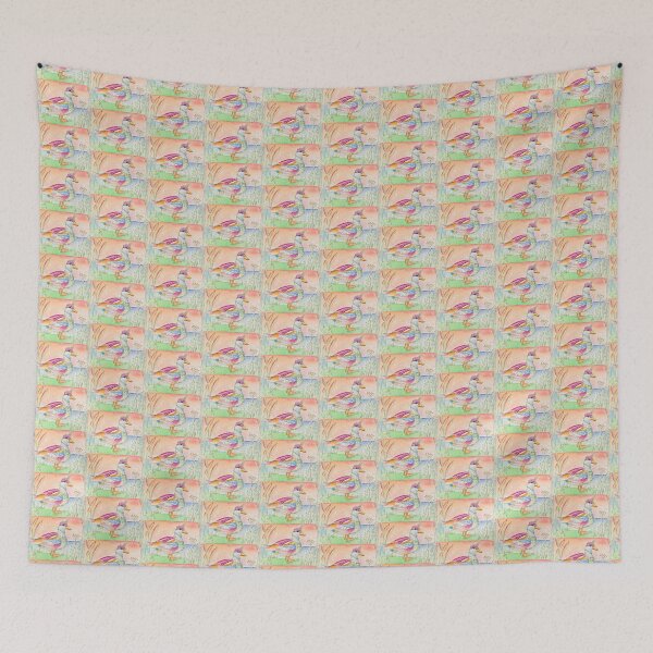 Item preview, Glamorous Duck whimsy sunset watercolor designed and sold by Sarah Trett.