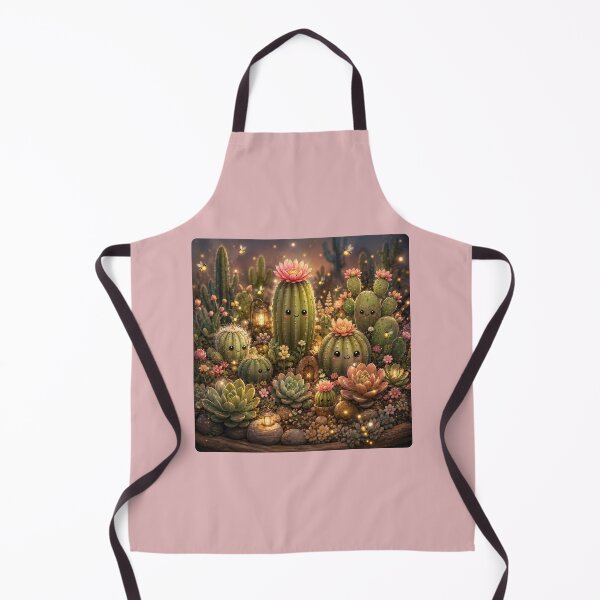 Item preview, Magical Kawaii Cactus Garden Illustration – Firefly Desert Design Art designed and sold by MagicMakerPh.