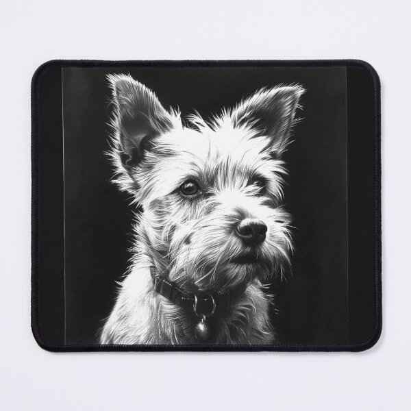 Item preview, Small Terrier Dog Portrait Monochrome Pet Art designed and sold by inkoutninja.