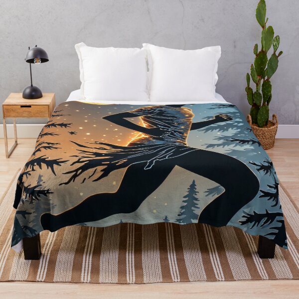 Item preview, Silhouette of a woman in a moonlit forest in shades of blue. designed and sold by Mianku | Für das Leben.