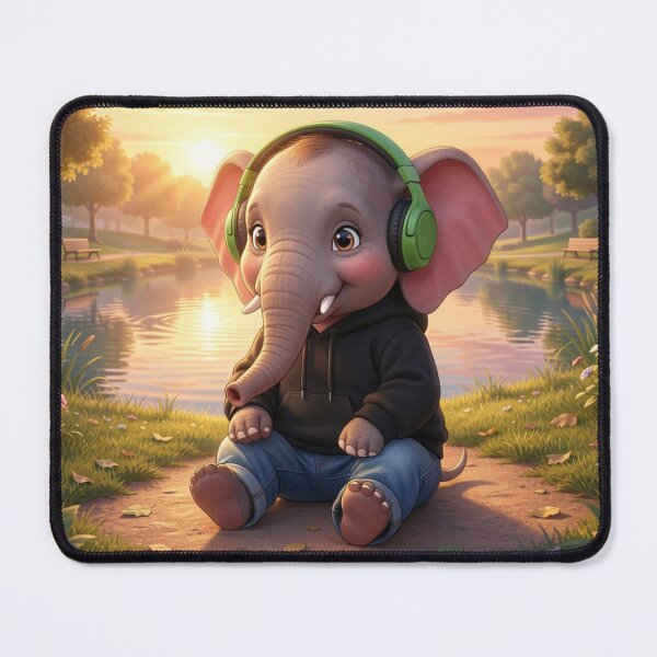 Item preview, Cute Elephant Hoodie headphones sunset designed and sold by DWolf04.