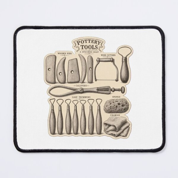 Item preview, Potter's Tool Chart | Vintage Pottery Tools Ceramicist Dark Academia Print designed and sold by StickyGuys.
