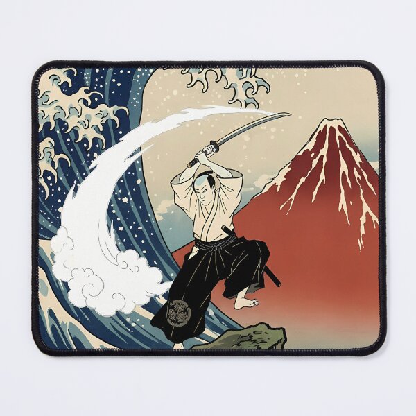Item preview, Samurai and Great Wave with Red Fuji designed and sold by TokyoUkiyoHouse.
