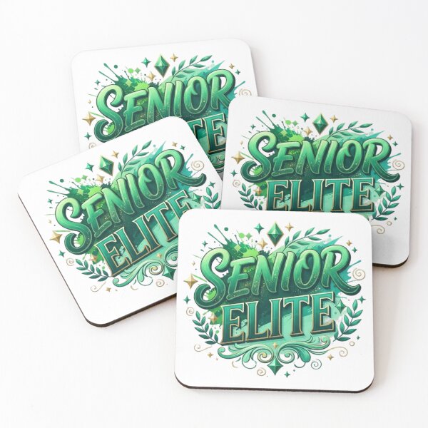 Item preview, Green and Gold "Senior Elite" Graduation Typography Design with Floral Accents designed and sold by VibranPalette.