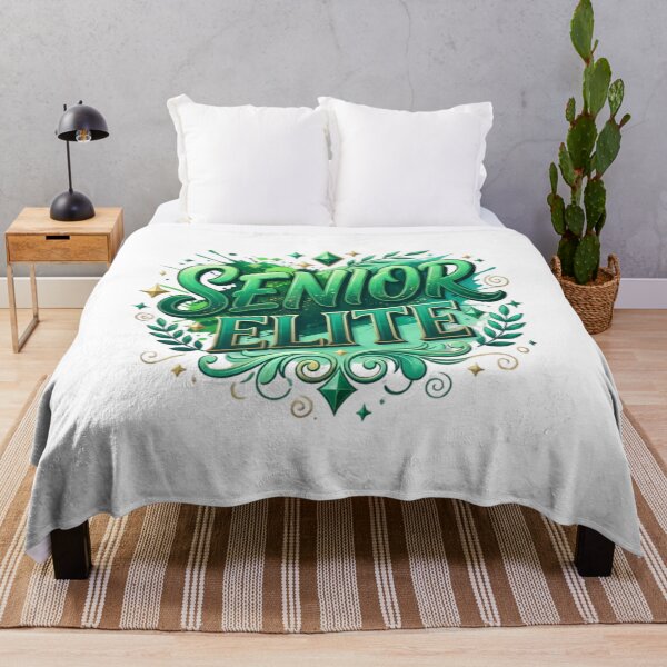 Item preview, Green and Gold "Senior Elite" Graduation Typography Design with Floral Accents designed and sold by VibranPalette.