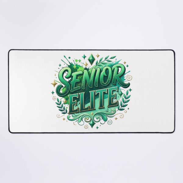 Item preview, Green and Gold "Senior Elite" Graduation Typography Design with Floral Accents designed and sold by VibranPalette.