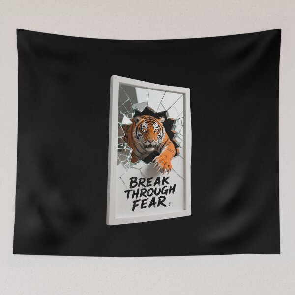 Item preview, Break Through Fear-Tiger Shattered Glass Artwork designed and sold by carestazafeli.