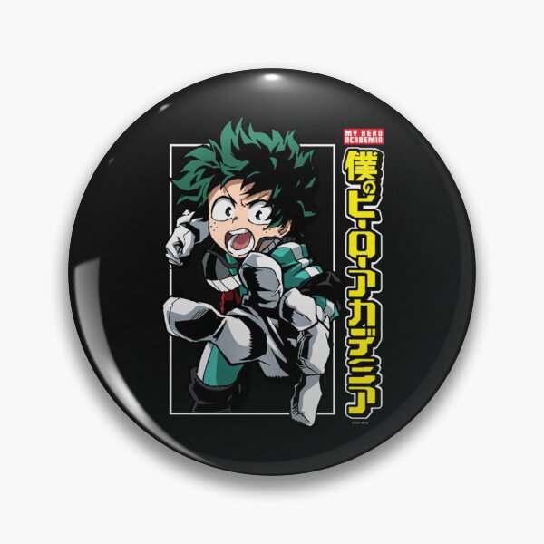 Item preview, MHA Deku Action Pose with Kanji Anime Pullover Hoodie designed and sold by NicholasSpencer.