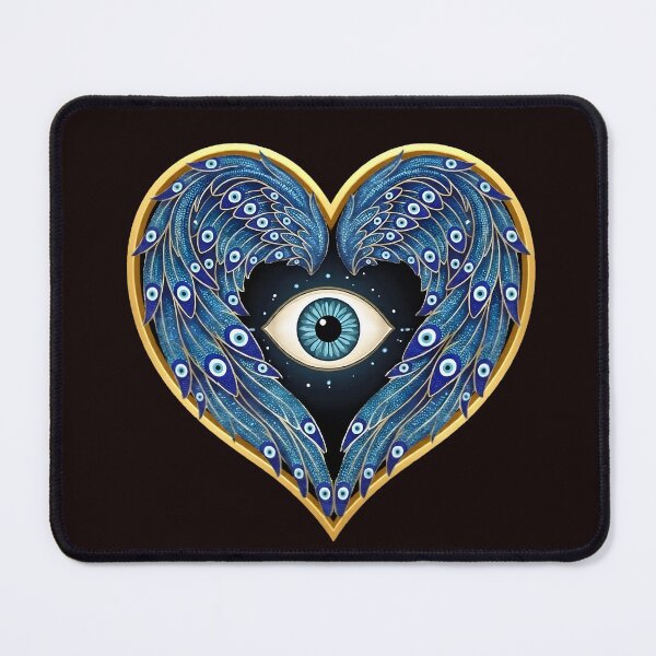 Item preview, Guardian Angel Evil Eye Sacred Heart Art designed and sold by WhiteLightPrint.