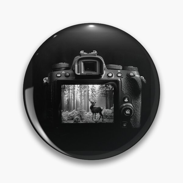 Item preview, Wildlife Photography Deer in Forest Monochrome Camera Art designed and sold by inkoutninja.