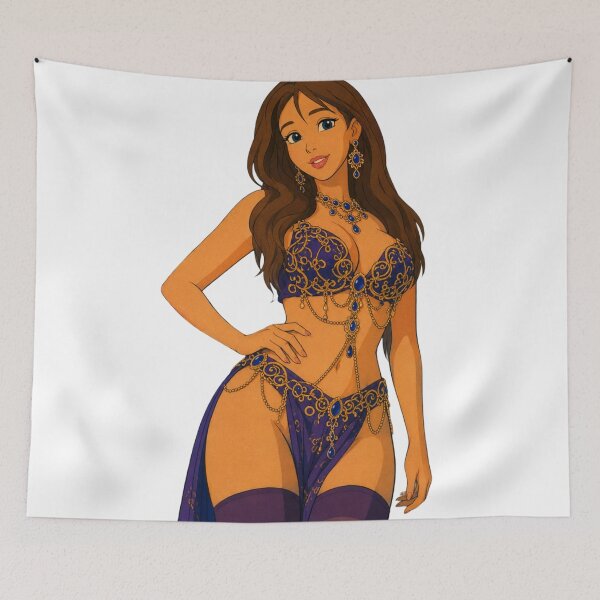 Item preview, Midnight Jewel Pin-Up – Arabian Fantasy Cartoon Girl designed and sold by  Hollow Moon Studios..