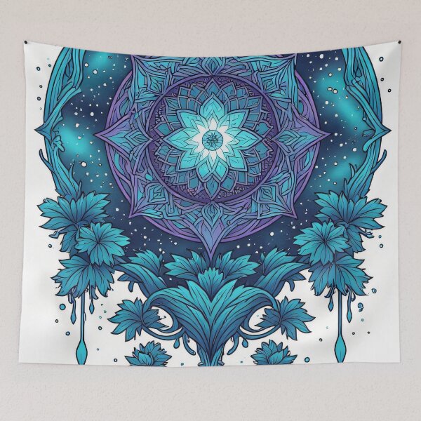 Item preview, Psychedelic forest clearing under cosmic light designed and sold by Mianku | Für das Leben.