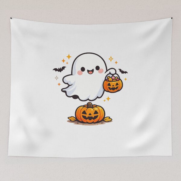 Item preview, Cute Ghost With Jack o lantern. designed and sold by T shirts Collective.