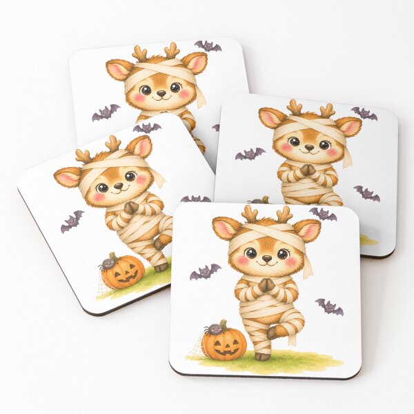 Item preview, Halloween Tree Pose Mummy Deer designed and sold by YogiAnimalArt.