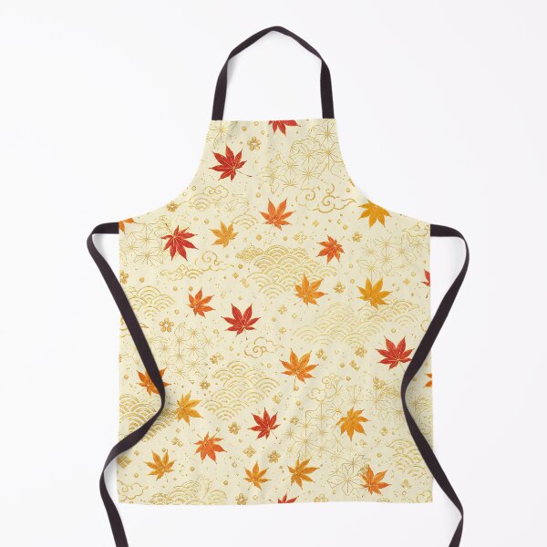 Item preview, Japanese Autumn Maple Leaves and Gold Waves Seamless Pattern designed and sold by WangAew.