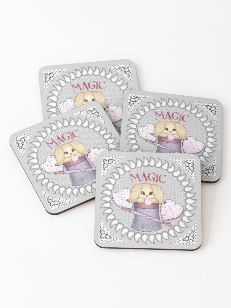 Thumbnail 1 of 5, Coasters (Set of 4), Magic Rabbit designed and sold by artmuvz.