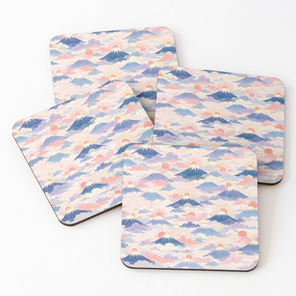 Item preview, Cute Mount Fuji Sunrise and Clouds Seamless Japanese Pattern designed and sold by WangAew.