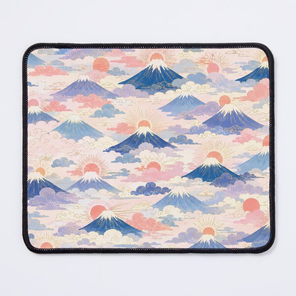 Item preview, Cute Mount Fuji Sunrise and Clouds Seamless Japanese Pattern designed and sold by WangAew.