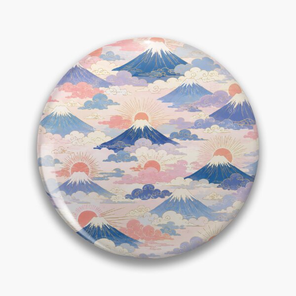 Item preview, Cute Mount Fuji Sunrise and Clouds Seamless Japanese Pattern designed and sold by WangAew.