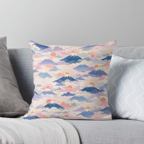 Item preview, Cute Mount Fuji Sunrise and Clouds Seamless Japanese Pattern designed and sold by WangAew.