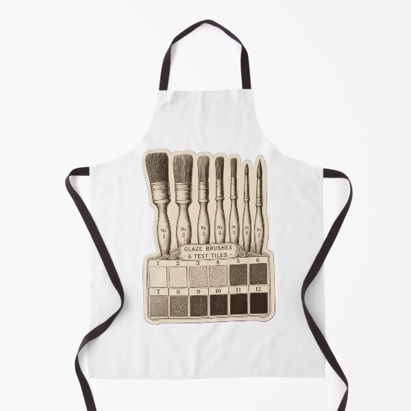 Item preview, Glaze Brushes and Test Tiles | Vintage Pottery Tools Ceramicist Dark Academia Print designed and sold by StickyGuys.