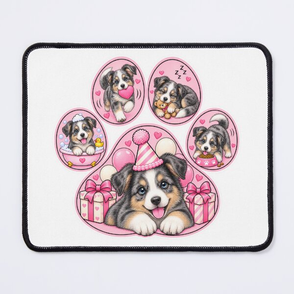 Item preview, Paw Print Blue Merle Border Collie Celebration designed and sold by TheAnimalZ00.