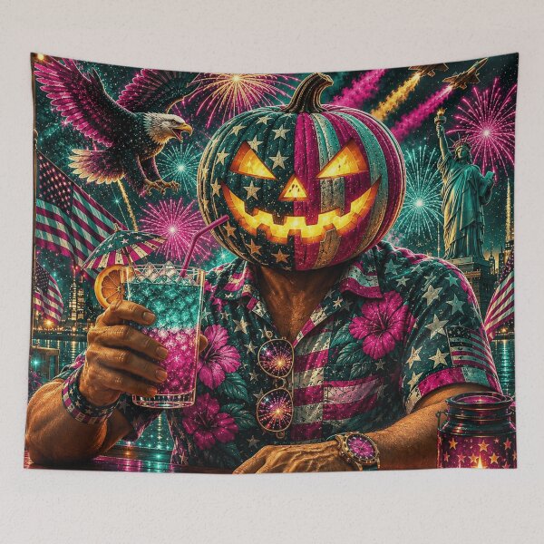 Item preview, Headless Horseman 4th of July - Electric Neon Fireworks Art designed and sold by TheHorsemanRidesAgain.