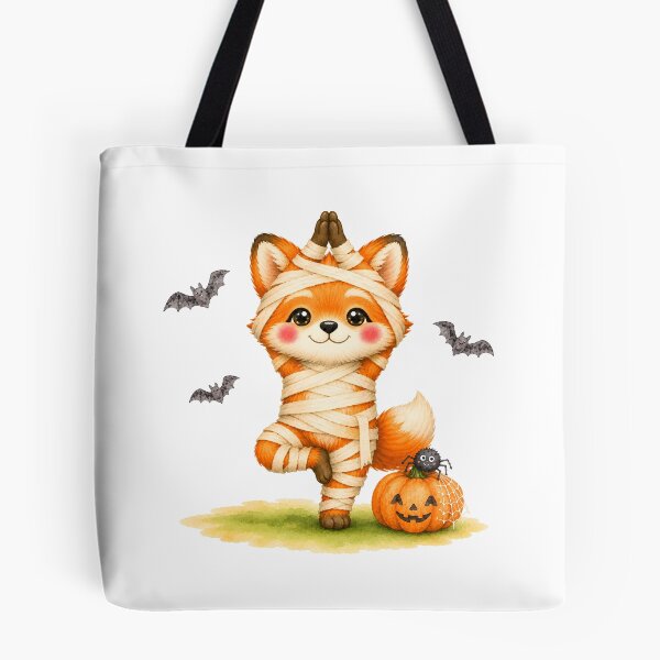 Item preview, Halloween Tree Pose Mummy Fox designed and sold by YogiAnimalArt.