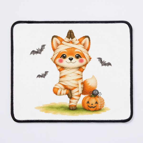 Item preview, Halloween Tree Pose Mummy Fox designed and sold by YogiAnimalArt.