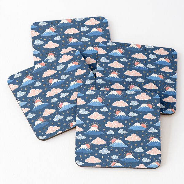 Item preview, Cute Mount Fuji Sunrise and Clouds Seamless Japanese Pattern designed and sold by WangAew.