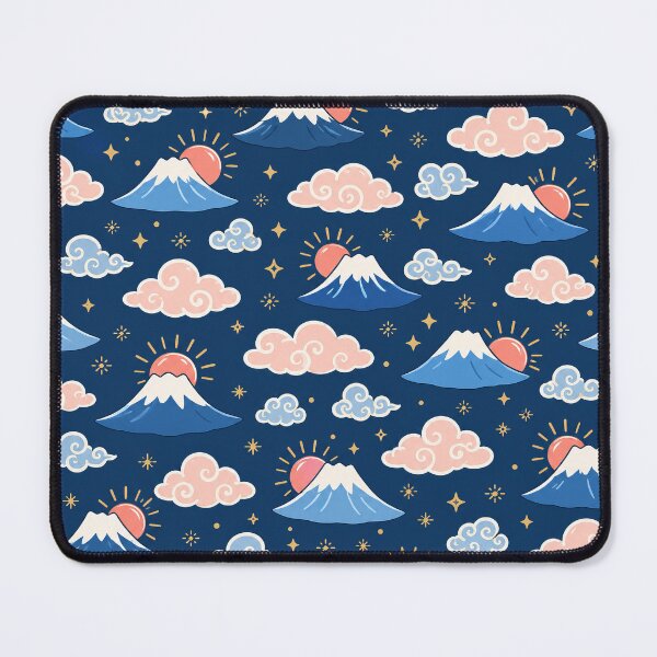 Item preview, Cute Mount Fuji Sunrise and Clouds Seamless Japanese Pattern designed and sold by WangAew.