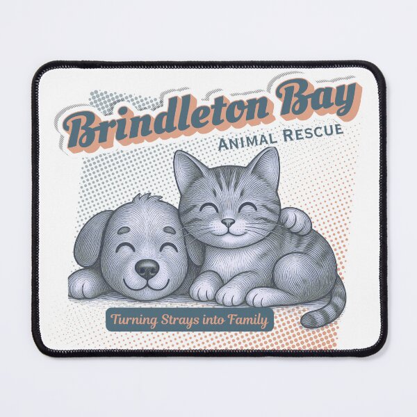 Item preview, Copy of Brindleton Bay Animal Rescue — Turning Strays into Family | Vintage Retro Cat & Dog Rescue Tee designed and sold by DonnaRaine.