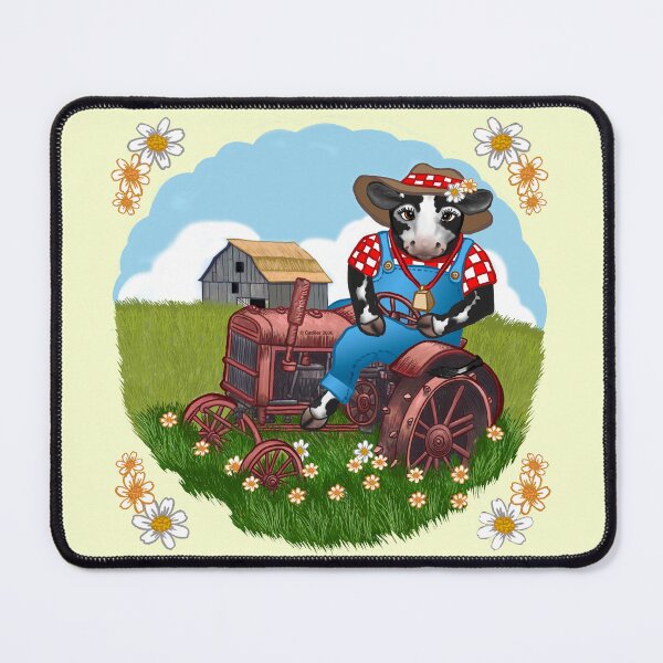 Item preview, Farmer Cow Driving Tractor designed and sold by artmuvz.