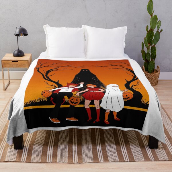 Item preview, Vintage Halloween Retro Illustration: Trick-or-Treaters and Ghost designed and sold by VibranPalette.