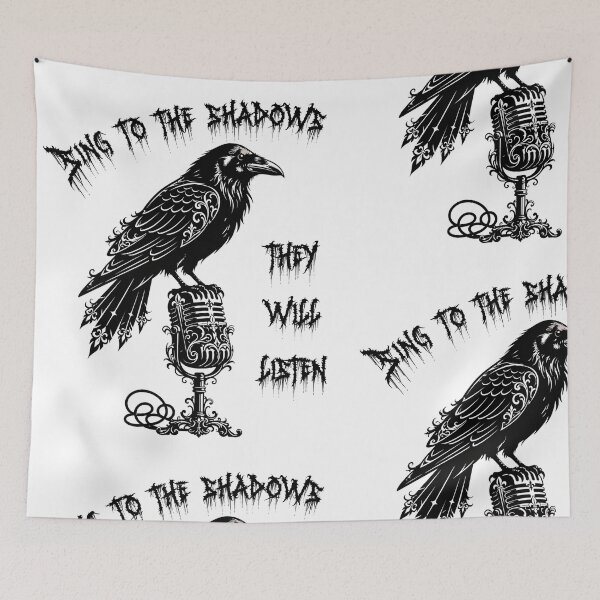 Item preview, Sing to the Shadows - Raven & Microphone designed and sold by Anima Atra.