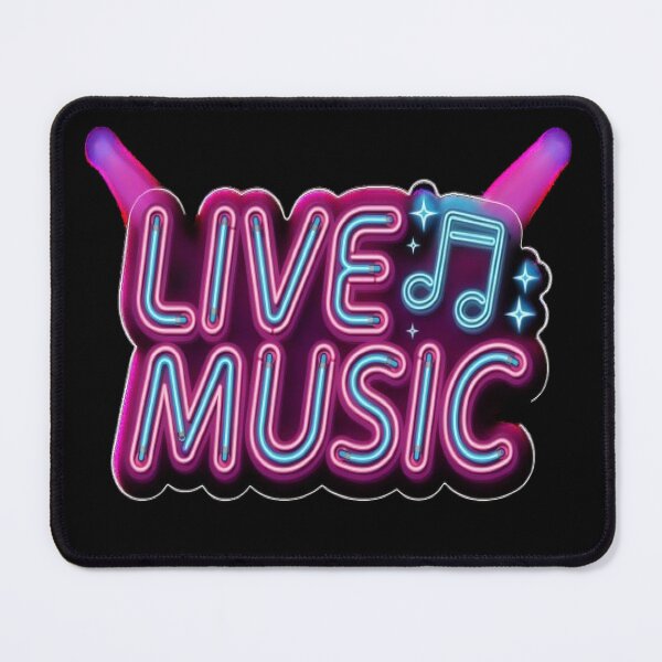Item preview, Live Music – Neon Glow Retro Sign Design designed and sold by Midnight Veil Designs.