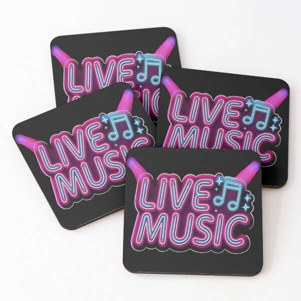 Item preview, Live Music – Neon Glow Retro Sign Design designed and sold by Midnight Veil Designs.