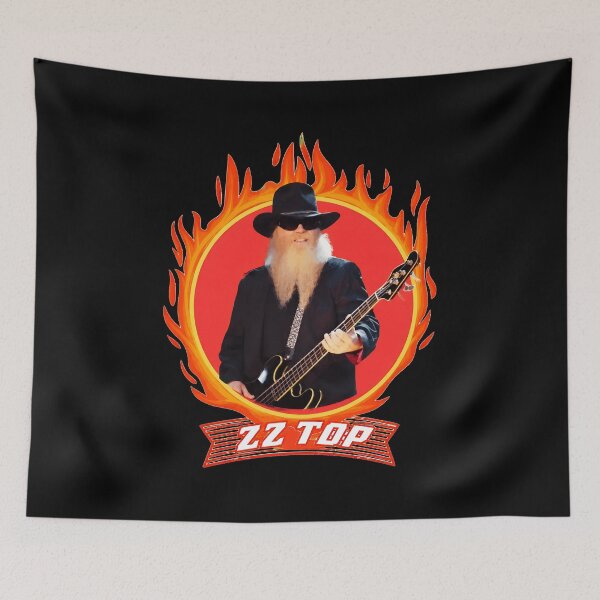 Item preview, ZZ Top Dusty Hill Flames Bass Guitar designed and sold by HesseCove.
